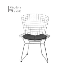 Modern Dining Chair Designer Restaurant Harry Bertoia Wire Chair Nordic Style Stainless Steel Metal Sponge Filling Adult Use