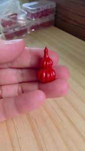 Cinnabar Gourd Hulu Pendant Red Chinese Auspicious Charm Through-Hole DIY Bracelet Necklace Jewelry Making Accessory - RRC