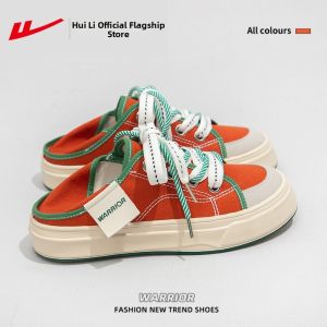 Warrior | Black Summer Thick Sole Slip-On Canvas Shoes Women