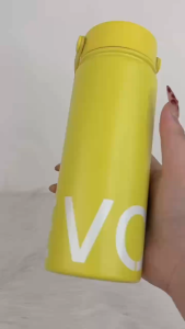 SITARAYURI กระบอกน้ำหูหิ้วซิลิโคน เก็บได้ทั้งร้อนและเย็น ขนาด 550ml สแตนเลส 304