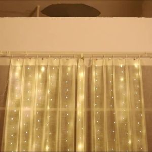 Curtain LED String Lights 3x3/2/1m Warm Light Remote Control Bedroom Holiday Wedding Christmas Decoration Fairy Garland Lamp