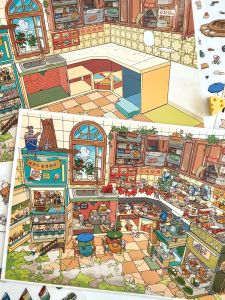 3D Large Miniature House Scene Stickers