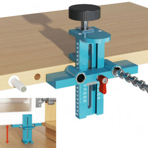 3 ใน 1 จิ๊กยึดประตูตู้พร้อมฐาน เครื่องมือติดตั้งประตูตู้เปิดรูตำแหน่งด่วนสำหรับผนังและฐาน