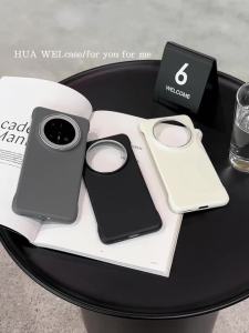 Slim Frameless Leather Texture Phone Case For Huawei Pura 80 70 Ultra Mate 80 ProMax 70 60 Pro Solid Color Rugged PC Armor Cover