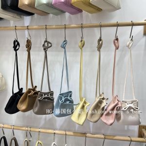 Miss Bag Lady Rope Single Shoulder Soft Surface Lychee Skin Crossbody Phone Bag Women High-End Sensation Niche Design