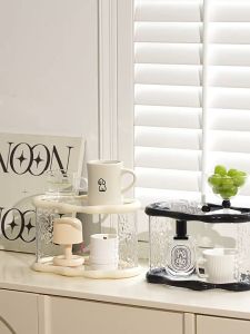 Supermarket 2-Tier Desktop Storage Rack - Clear & Stylish Storage Rack for Table Sofa Side & Small Items (Space-Saving) HX28-2888