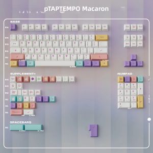 Bộ Keycap TapTempo Macaron PBT Cherry Profile Dye-Sub Có Bàn Phím Số Dành Cho Bàn Phím Cơ EV63 Bộ Keycap Lớn