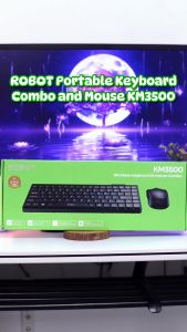ROBOT Portable Mini Wireless Set Combo Keyboard and Mouse KM3500 Original Garansi 1 Tahun