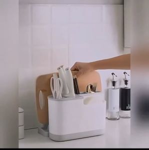 Kệ Cắm Dao Thớt Tích Hợp Giá Đựng Đũa Muỗng Nhà Bếp - Ống Đũa Nhà Bếp Đa Năng