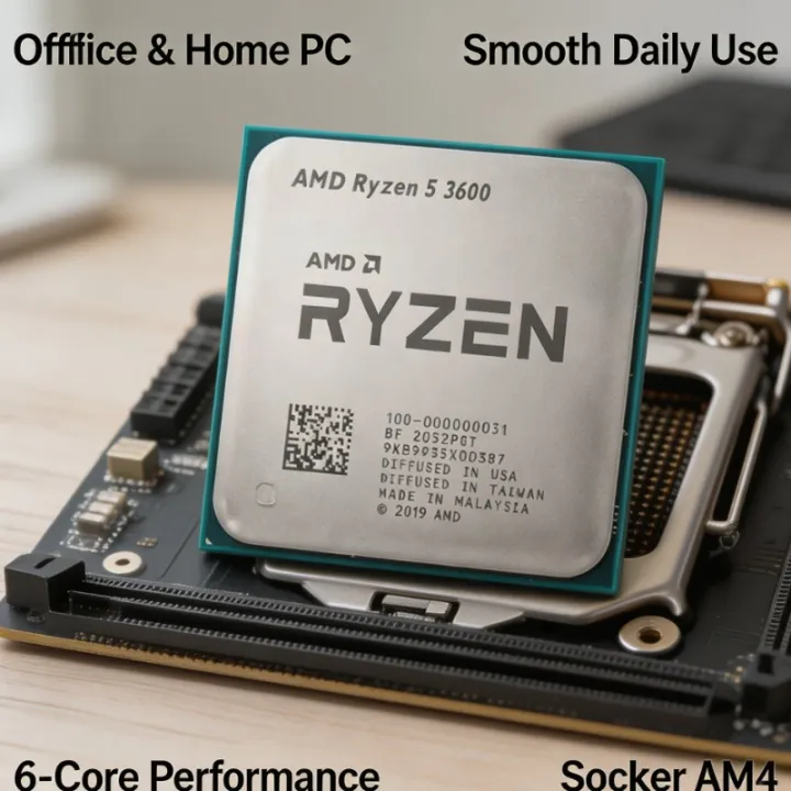 AMD | AMD R5 3600 Six‑Core Twelve‑Thread 3.6GHz 7nm 65W L3=32MB Socket AM4 Desktop Processor PN 100‑000000031