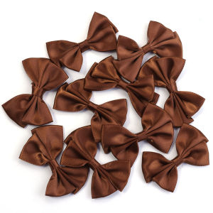 10pcs/lot Ribbon Bows 4X6cm Colored Bowknot Double Layer Satin Ribbon Bow Flower For DIY Handwork Craft Party Wedding Decoration