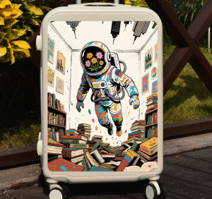 Space Man Luggage Sticker Large Pattern Full Stick Concert Travel Suitcase Anti-Loss Anti-Misplacement Label Sticker