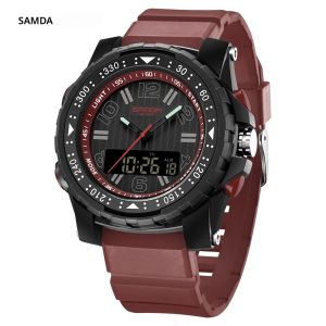 แฟชั่น SANDA 3375 ผู้ชายนาฬิกาอิเล็กทรอนิกส์กีฬาอเนกประสงค์กันน้ํา LED นักเรียนชายและหญิงนาฬิกาอิเล็กทรอนิกส์ 2025