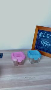 [Gift 1pcs bayi spoon]【Kaca borosilikat tinggi】LetYeah Bayi Tempat Mpasi Wadah Mpasi Kaca Penyimpanan Mpasi Glass Baby Food Container 3PCS Set BPA Free