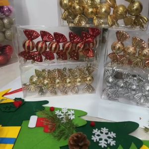NUVOX Christmas Tree Pendant 6pcs Christmas Tree Candy Ornaments Christmas Candy Pendant Christmas Tree Hanging Decorations Xmas Decor for Home (Red) Decorative Hanging Baubles