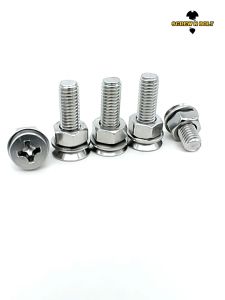 (ยกชุด) น็อต สกรู หัวเตเปอร์ แฉก F ตัวเมีย+แหวน สแตนเลส 304 เกลียวมิล M6 M8 / (Set) Flat Head Machine Screw SUS