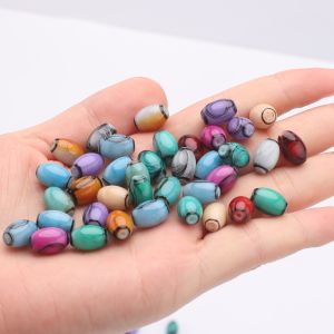 30pcs 8x10mm Straight Hole Solid Crystal Glass Oval Bead Loose Spacer for DIY Jewelry Making Bracelet Necklace Earring Accessory