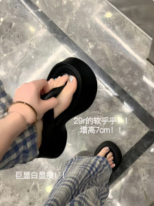 EVA Thick Heel Sandals Womens Summer Outdoor Wear Heightening Beach Walking Foot Sensation Buckle Sandals Ladies Flip Flops