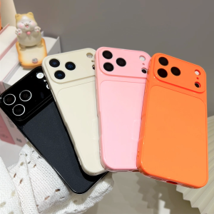 New Simple Solid Color Phone Case For iPhone 17 Pro Max 16 13 14 11 12 15 promax Full-Coverage Drop-Resistant Protective Cover