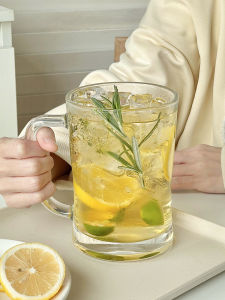 Thủy Tinh Uống Nước Ép Trái Cây Dung Tích Lớn Dày Dặn Cốc Phong Cách Ins Có Tay Cầm Sử Dụng Tại Nhà Nước Mùa Hè Trà Trái Cây Cốc Nước Giải Khát