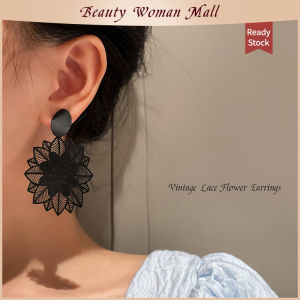 Beauty Woman Bohemian Fabric Lace Flower Drop Earrings  For Women Original Retro Exaggerated Dangle Fashion  Earrings Jewelry Accessories