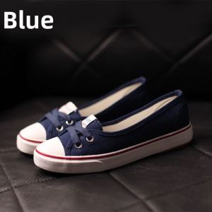 Belle Canvas Shoes Womens Casual Slip-On Flat Bottom Cloth Shoes Nurse White Sneakers Sweet Style Low Cut Lace-Up Pure Color