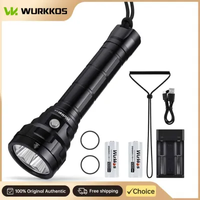 Wurkkos DL40 Diving Flashlight 5000 LM Adjustable Beam Long Range Waterproof Night Lighting Professional Diving Light