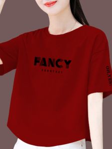 Summer New Style Loose Fit Cotton round Neck T-Shirt Womens Short Sleeve Printed Casual Versatile Korean Fashion Top