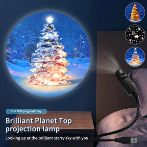 Christmas Halloween Led Projection Moon Lamp USB Night Light for Party Bedroom Holiday Decoration Ceiling Wall Atmosphere Light