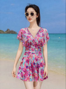 XTEP | Belly Concealing and Slimming Swimsuit Dress for Plus Size 1pc