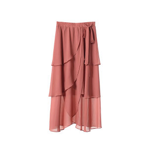 GOSSIP.D | Spring Summer New Style Chiffon Half Skirt Elastic Waist Asymmetrical Hem Long Skirt Design A-Line Fish Tail Skirt Women