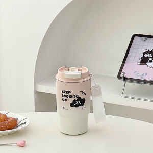 Cốc Cà Phê Nhiệt Độ Không Đổi Màu Sắc Gradiente Cốc Nước Giữ Nhiệt Ins-style Đi Theo Cốc Có Nắp Đựng Đồ Ăn Nhẹ
