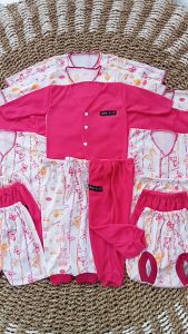 18Pcs Seri Pink Baju Bayi Celana Bayi Newborn Perempuan
