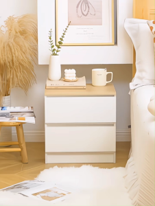 Bedside Table with Drawers Modern End Side Table Bed Cabinet for Bedroom Living Room Minimalist Modern Bedside Table