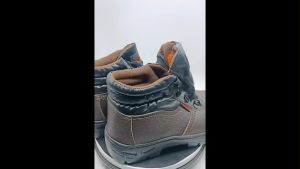 Brown Safety Shoes Steel Toe Cap Steel Mid Sole Mid-Cut Medium Cut Safety Boots Leather Kasut Keselamatan Kasut Kerja