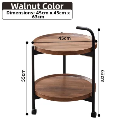 XUANXISHI | Dual-Layer Wooden Service Trolley