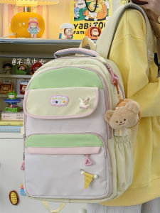 กระเป๋าเป้สะพายหลังใส่คอมพิวเตอร์สไตล์นักเรียนมัธยมปลาย ทรงสี่เหลี่ยมผืนผ้า กระเป๋าเป้สะพายหลังสไตล์นักเรียนอเนกประสงค์สำหรับเด็กและเยาวชน