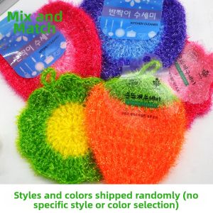 Acrylic Kitchen Sponge Scrubber Dishwashing Cloth Non-Stick Oil Dish Brush Pot Cloth Utility Cleaning Cloth Household Tools