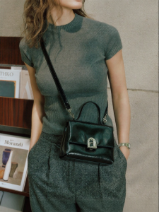 La Festin | Luxurious Black Kelly Commuter Handbag