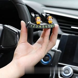 Giá đỡ điện thoại xoay 360 độ TRUNGCAR kèm bảng số đỗ xe gắn trên taplo trang trí hoạ tiết dễ thương GD04