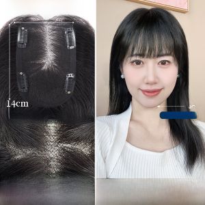 Defancy | Lightweight Breathable Natural Looking Hair Replacement Pieces Mom Style No Net Design Real Hair Womens Hair Extension Pieces