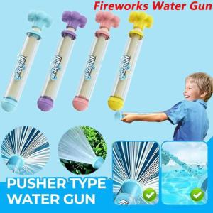 KEBIDU 4Pcs Fireworks Spray Toy Pull-Back Water Outdoor Splash Games For Pool Lawn Activities Kid Summer Interactive Beach Gift