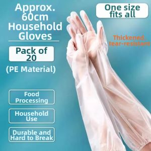 Thick Long Sleeve Clear Disposable Gloves