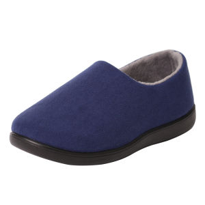 Mens Cotton Slippers Winter Indoor Thick Bottom Anti-slip Simple Fleece Warm Lazy One-step Soft Bottom Cotton Shoes