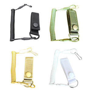 Portable Elastic Lanyard Rope Key Ring Chain Flashlight Hanging Anti-lost Belt Anti-theft Spring Strap for Outdoor Climbing Hiking