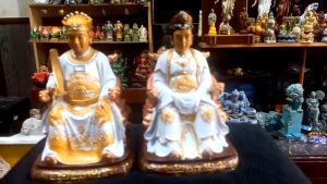 Tượng ông Táo bà Táo bột đá cao cấp - Tượng ông bà Táo quân thờ tại gia đình
