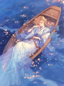 Bandai | Anime Vẻ Đẹp Mặt Trăng Trên Thuyền Phong Cảnh Tranh Gắn Đá Khảm Nghệ Thuật Thủ Công Toàn Bộ Diện Tích Dán Kim Cương Vuông Tinh Tế Trang Trí Nhà Quà Tặng