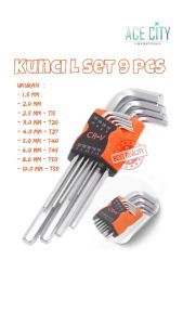 Kunci L Set 9 Pcs Set Hexagonal