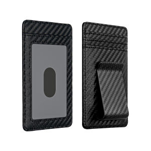 Luxury 2 in 1 Slim Carbon Fiber Separable Wallet Quality Ultra-Thin PU Card Holder and Money Clip for Men