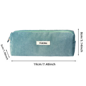 New retro corduroy solid color pencil case，Coin Purse， Artistic Minimalist Cosmetic  Bag High School Student Storage Bag